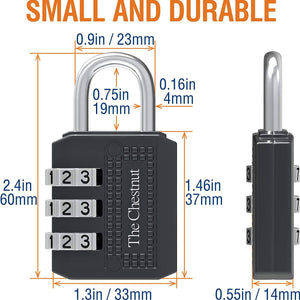 Padlocks with 3 Digit Combination 2 Pack