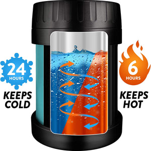 Small Thermos Food Jar for Women, Men & Kids - Stainless Steel Thermo Lunch Box -Sky Blue